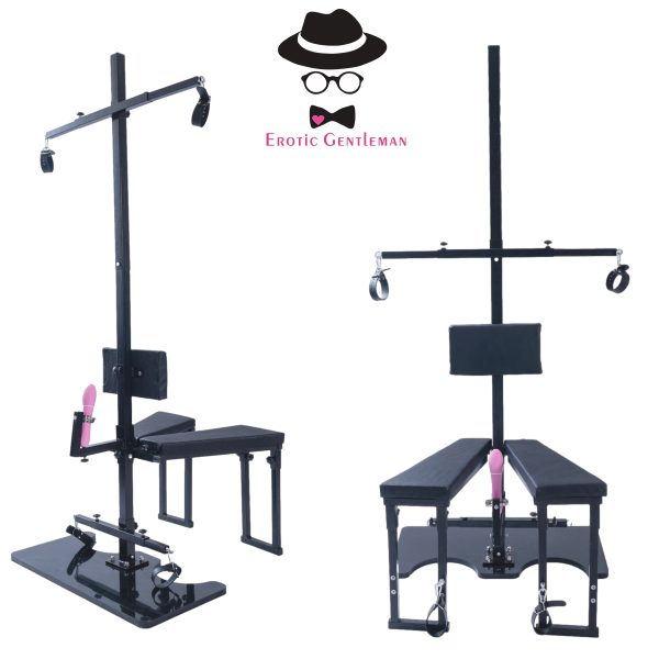 BDSM Furniture Obedience Bench Sitting or Standing Penalty Chair Bondage Tools Multifunction with Handcuffs and Ankle Cuffs for Men Women & Couples - Image 2