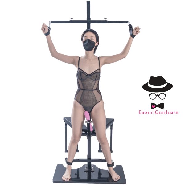 BDSM Furniture Obedience Bench Sitting or Standing Penalty Chair Bondage Tools Multifunction with Handcuffs and Ankle Cuffs for Men Women & Couples - Image 8