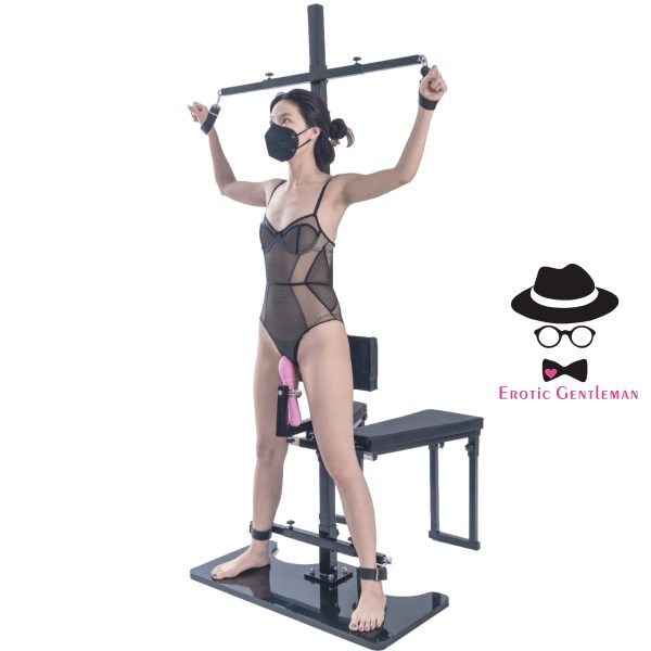 BDSM Furniture Obedience Bench Sitting or Standing Penalty Chair Bondage Tools Multifunction with Handcuffs and Ankle Cuffs for Men Women & Couples - Image 7