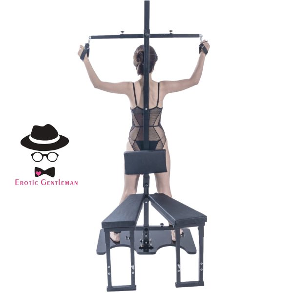 BDSM Furniture Obedience Bench Sitting or Standing Penalty Chair Bondage Tools Multifunction with Handcuffs and Ankle Cuffs for Men Women & Couples - Image 5