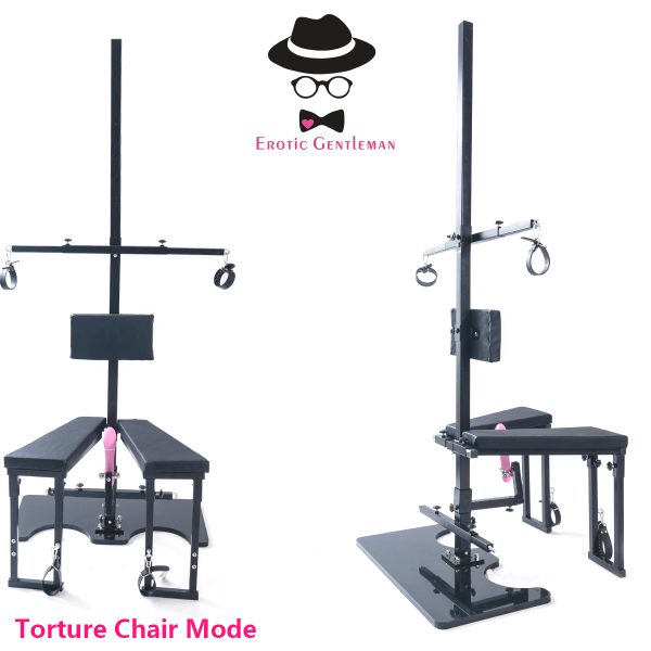 BDSM Furniture Obedience Bench Sitting or Standing Penalty Chair Bondage Tools Multifunction with Handcuffs and Ankle Cuffs for Men Women & Couples - Image 17